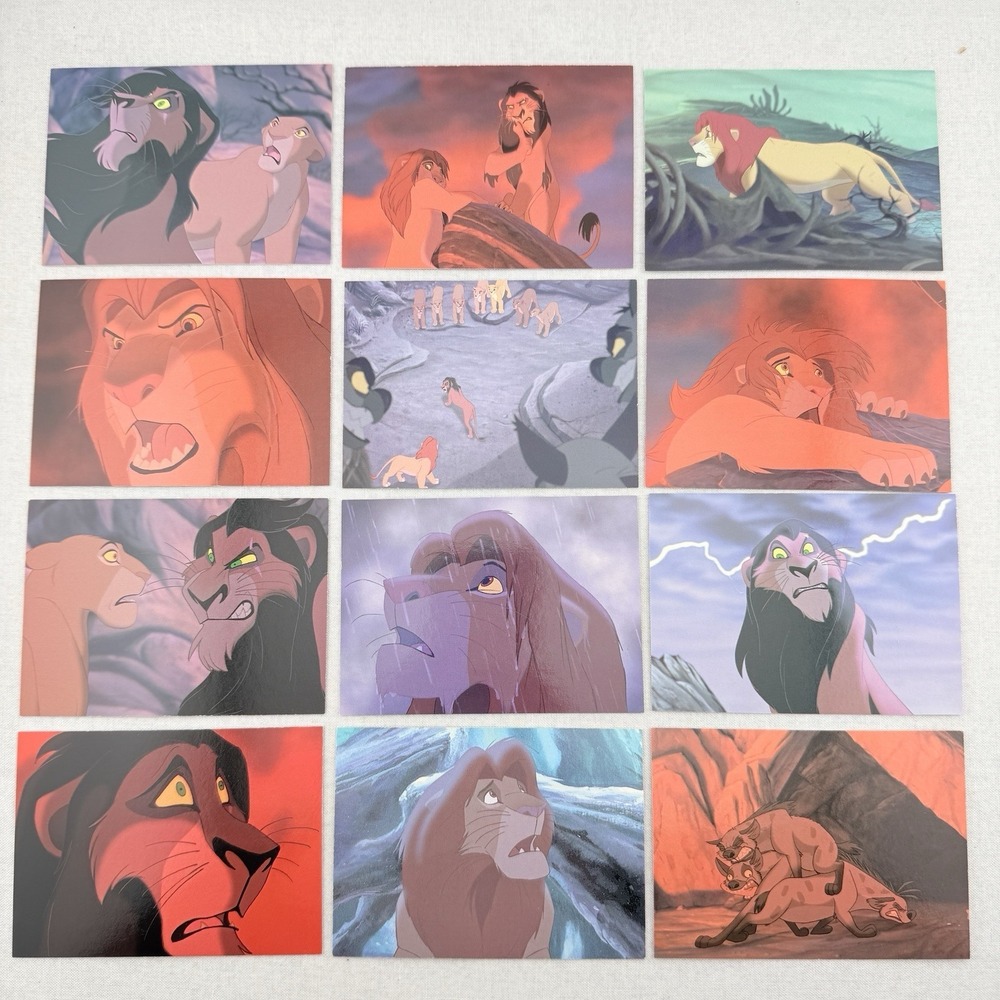 Vintage Disney The Lion‎ King 1994 SkyBox Trading Cards SCARY Scenes Set of 12